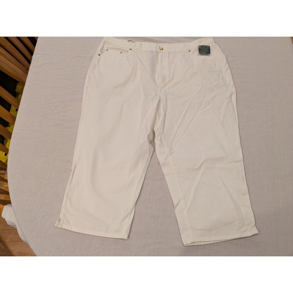 Lauren Jeans Co Ralph Lauren Capri Jeans Womens 20W White Cropped Denim NWT
